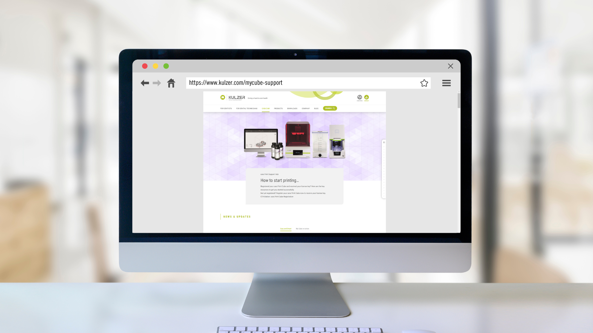 Área de Suporte - cara Print Cube 